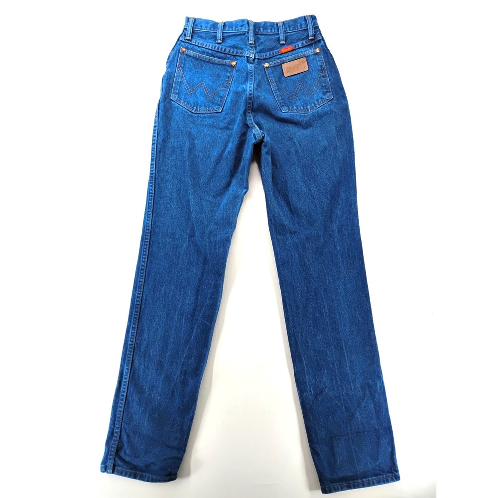 Wrangler Jeans Womens 9/10x32 Blue High Rise Mom Western Made In USA 28x32 - Picture 2 of 9